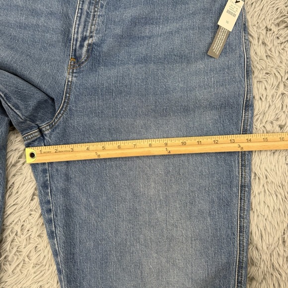 Talbots Jeans Women's 16 Pearl Wash NWT Easy Straight Ankle High Waist Raw Hem - Picture 6 of 13